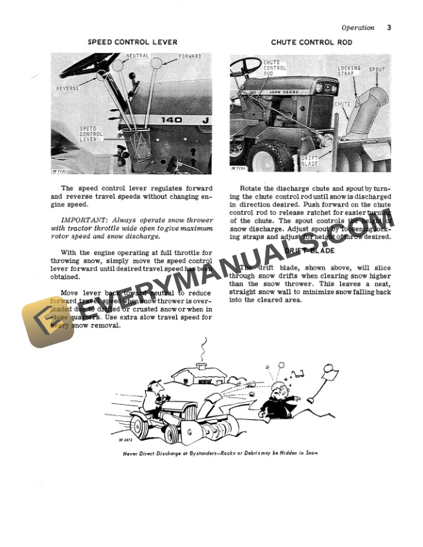John Deere 49 Snowthrower For 120 and 140 Hydrostatic Tractor Operator Manual OMM44472 2