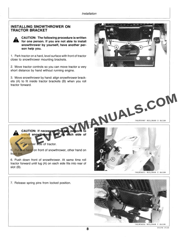 John Deere 49 Snowthrower Operator Manual OMM89078 2