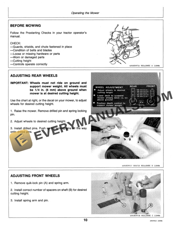 John Deere 50 60 AND 72 INCH MOWERS FOR 55 SERIES TRACTORS Operator Manual OMM91324 2