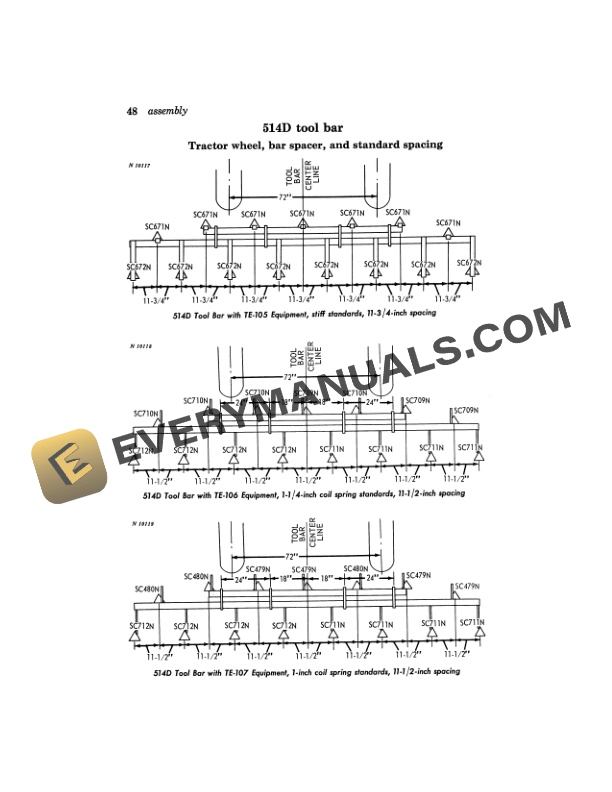 John Deere 500 D Series Integral Tool Bar Operator Manual OMN97660N 3