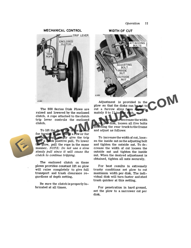 John Deere 500 and 500H Series Drawn Disk Plow Operator Manual OMA15111 2