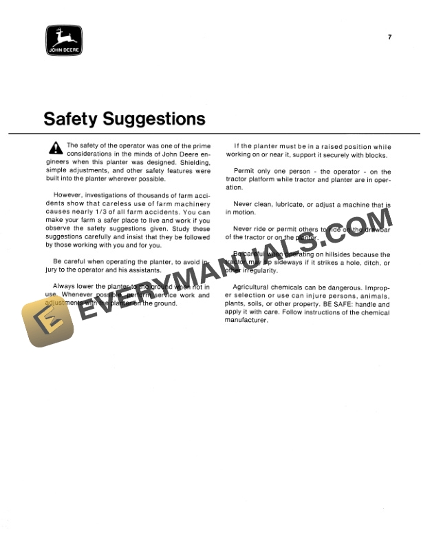 John Deere 5184 AND 5186 COTTON AND CORN PLANTER Operator Manual OMB25518 2