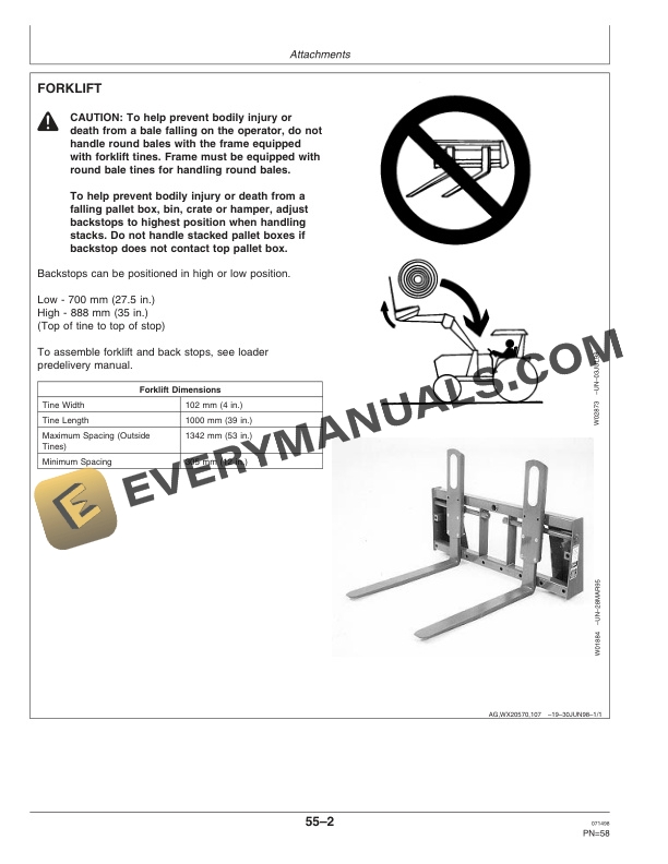 John Deere 520 and 540 Loader Operator Manual OMW44993 3