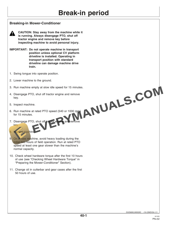 John Deere 525I 530I 530R 535I 535R Mower Conditioner Operator Manual OMFH302721 2