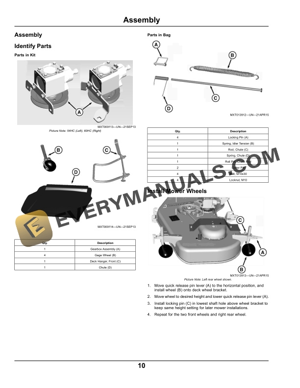 John Deere 54 and 60 In. High Capacity Mower Decks For X700 Series Operator Manual OMM175656 4 John Deere 54 and 60 in. High Capacity Mower Decks for X700 Series Operator Manual OMM175656-2