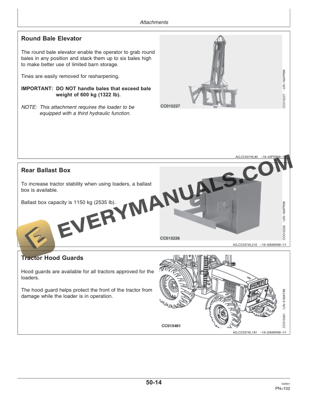 John Deere 551 631 651 661 and 731 Loader Operator Manual OMCC48964 3