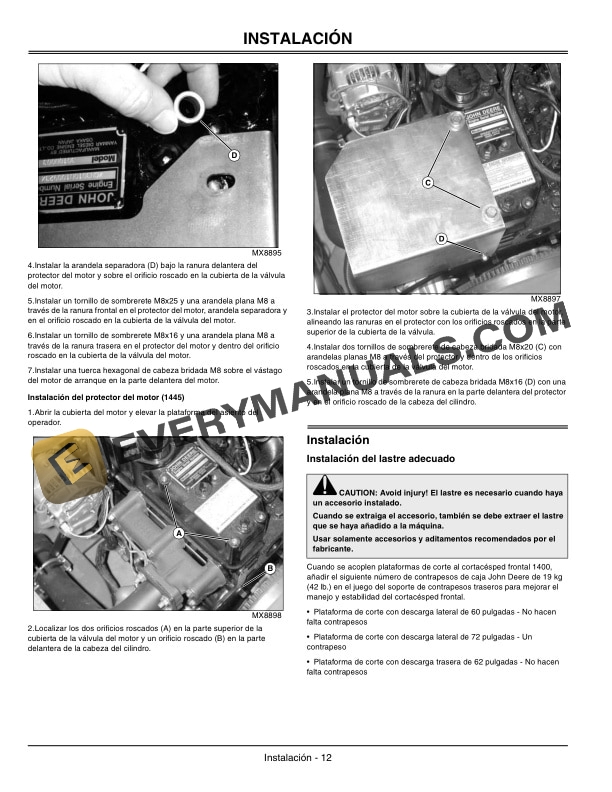John Deere 60 62 and 72 Inch Mower Decks for 1400 Front Mount Mowers Operator Manual OMTCU19612 3