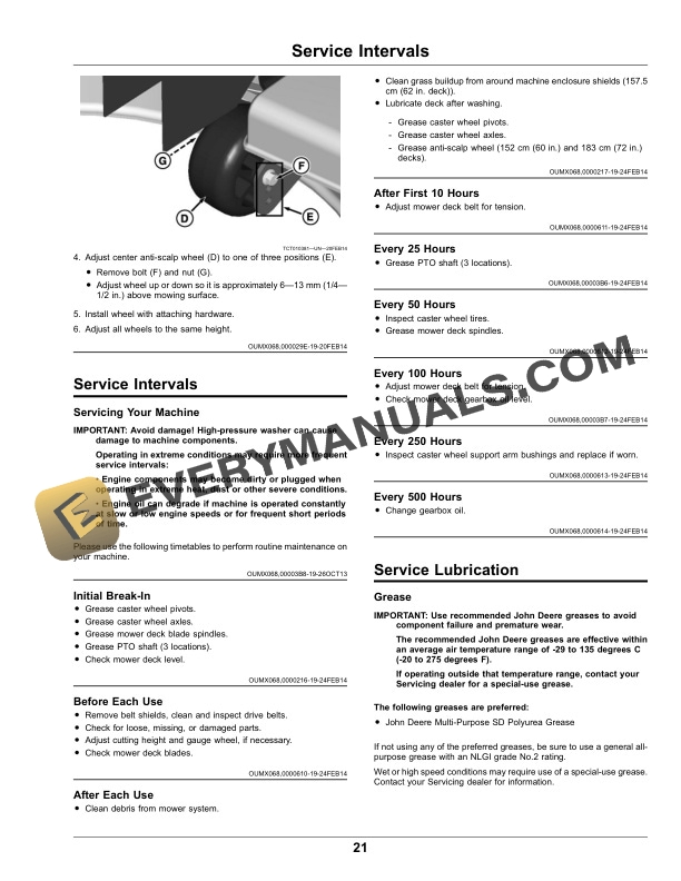 John Deere 60 72 Inch Side Discharge and 62 Inch Rear Discharge Mower Decks for Front Mount Mowers Operator Manual OMTCU40173E 3