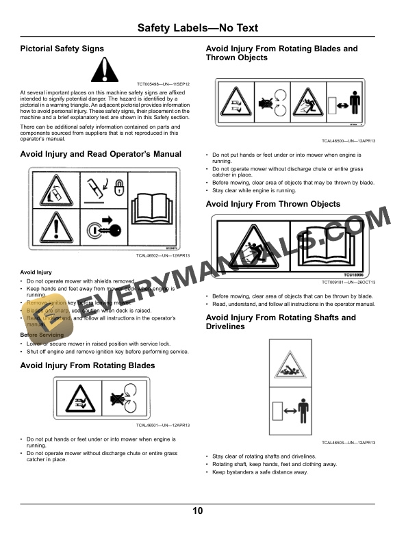 John Deere 60 72 in. Side Discharge and 62 in. Rear Discharge Mower Decks for Front Mount Mowers Operator Manual OMTCU33424E 2