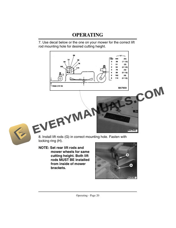 John Deere 60 Inch Direct Drive Side Discharge Mower For F1145 Front Mower Four Wheel Drive Operator Manual OMM119398 2
