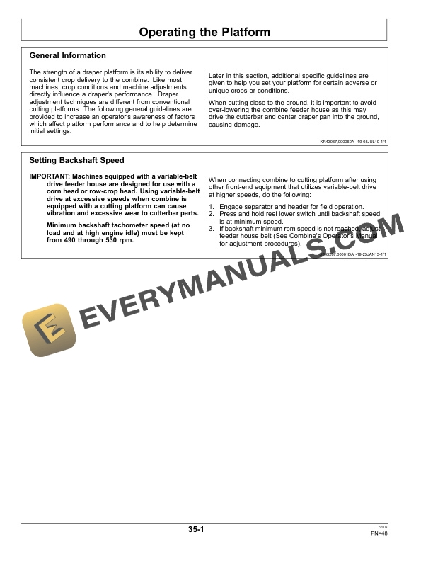 John Deere 600FD Series Flexible Draper Platform Operator Manual OMHXE75701 4 John Deere 600FD Series Flexible Draper Platform Operator Manual OMHXE75701-2