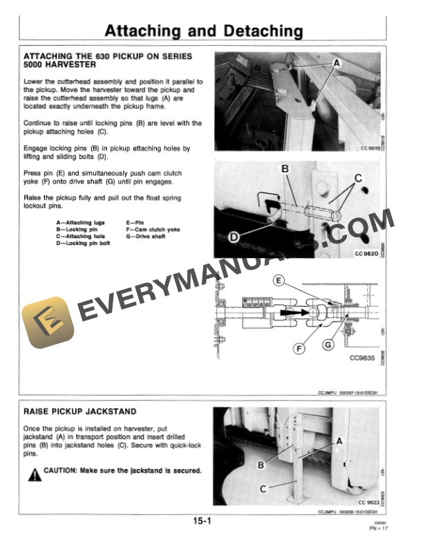 John Deere 630 645 Windrow Pickup Operator Manual OMCC35248-2