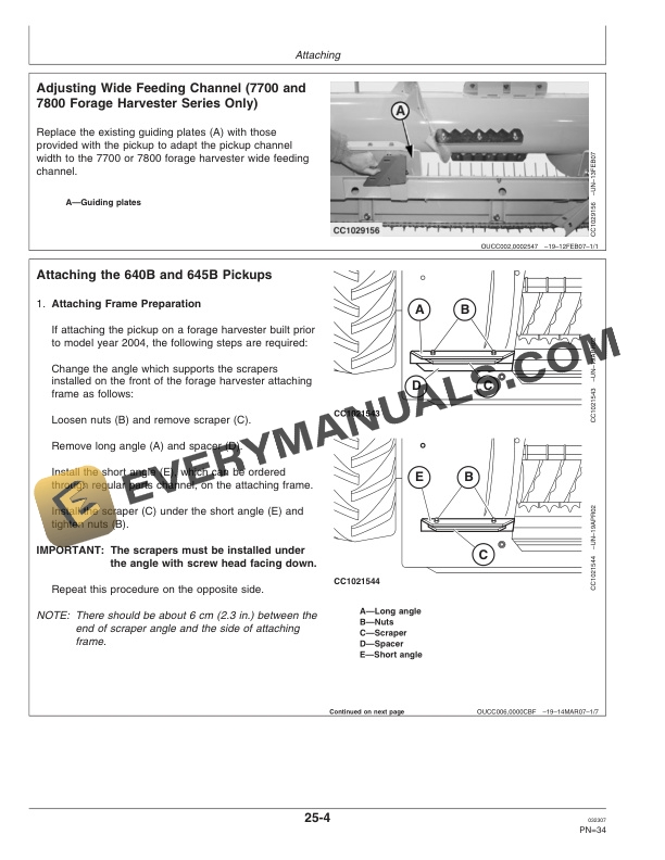 John Deere 630B, 640B and 645B Windrow Pickup Operator Manual OMLCA94322-2