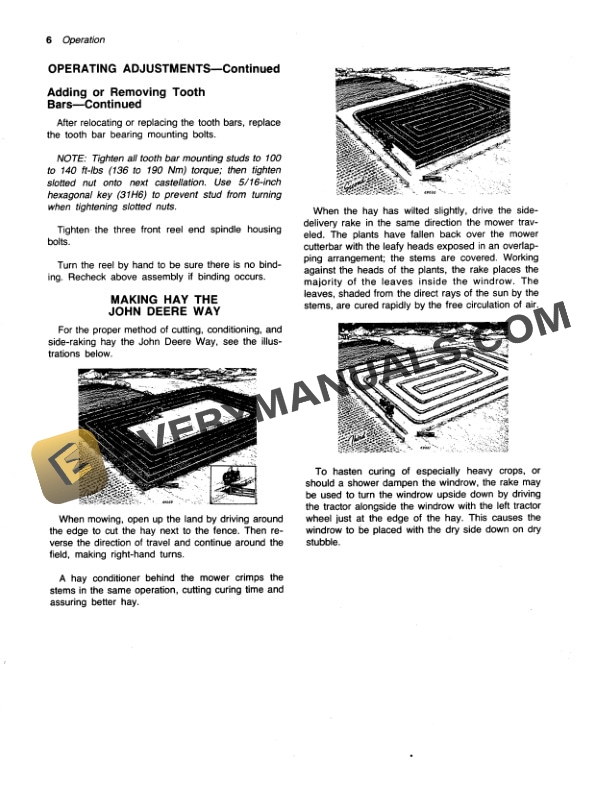 John Deere 640 SIDE-DELIVERY RAKE Operator Manual OME36545-2