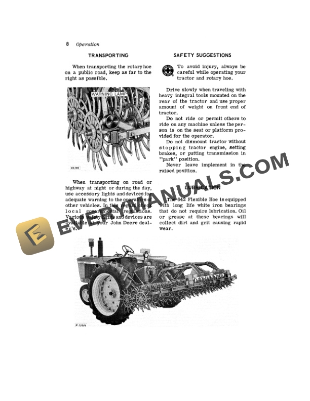 John Deere 642 Flexible Rotary Hoe Operator Manual OMN159067-3