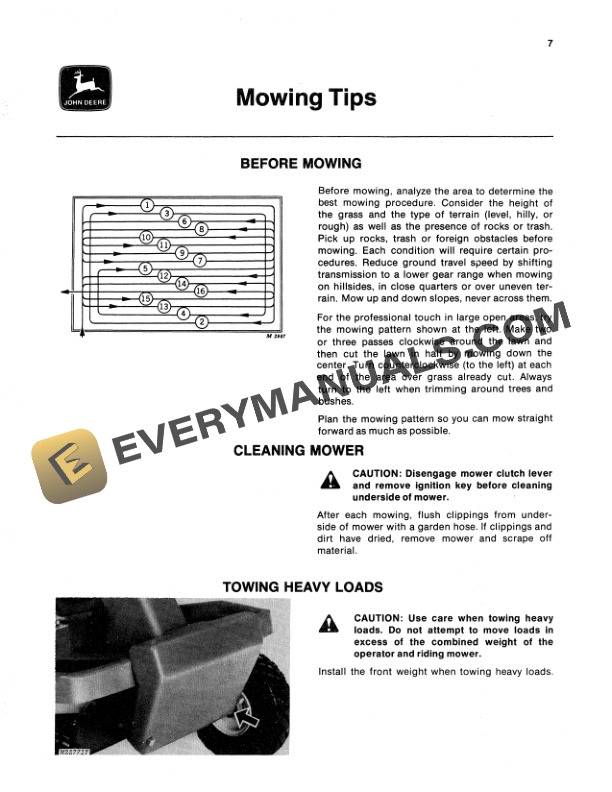 John Deere 65 Riding Mower Operator Manual OMM81910-2