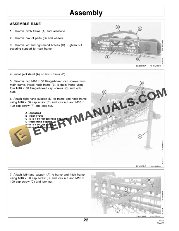 John Deere 652 Side-Delivery Rakes Operator Manual OME80675-3
