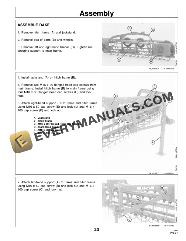 John Deere 652 Side-Delivery Rakes Operator Manual OME81241-3