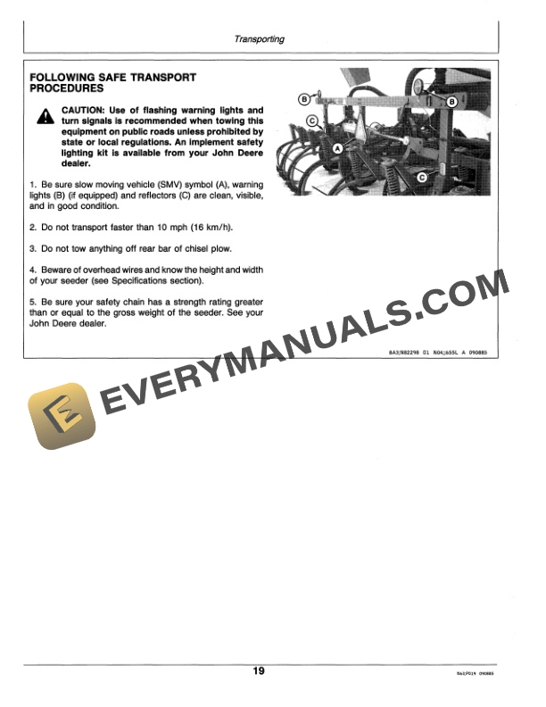 John Deere 655 CENTRAL METERING SEEDER Operator Manual OMN200058-2