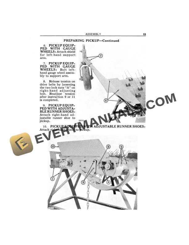 John Deere 66-INCH BELT PICKUP FOR JD30 COMBINE Operator Manual OMH591159-3