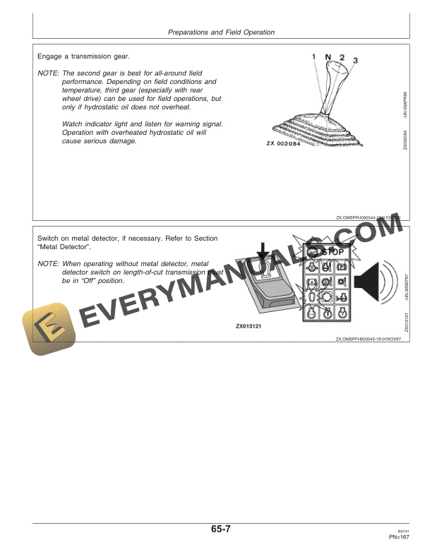John Deere 6650, 6750, 6850 and 6950 Self-Propelled Forage Harvesters Operator Manual OMZ92784-2