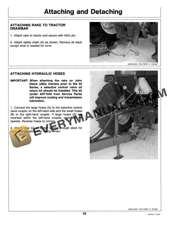 John Deere 700 Twin Rakes Operator Manual OME75025 2