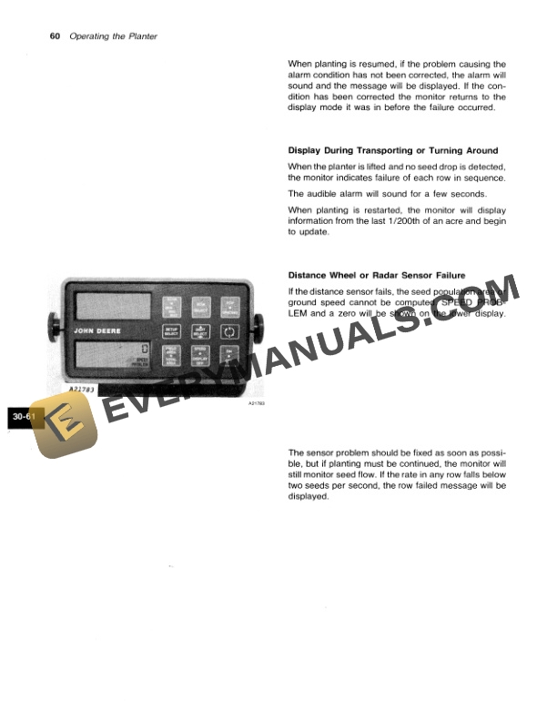 John Deere 7000 FOLDING 24 ROW NARROW MAX EMERGE PLANTER Operator Manual OMA43719 2