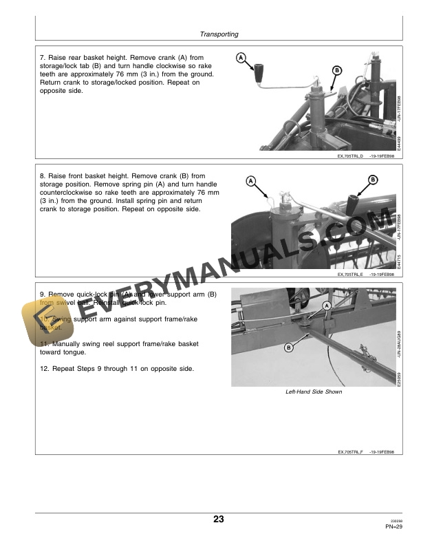 John Deere 705 Twin Rakes Operator Manual OME94264 2