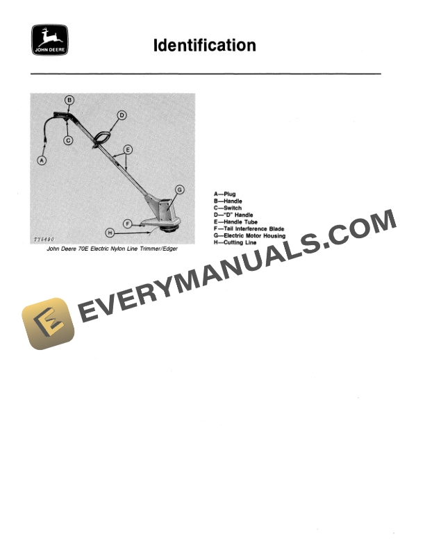 John Deere 70E Electric Nylon Line Trimmer Edger Operator Manual OMTY3962 2