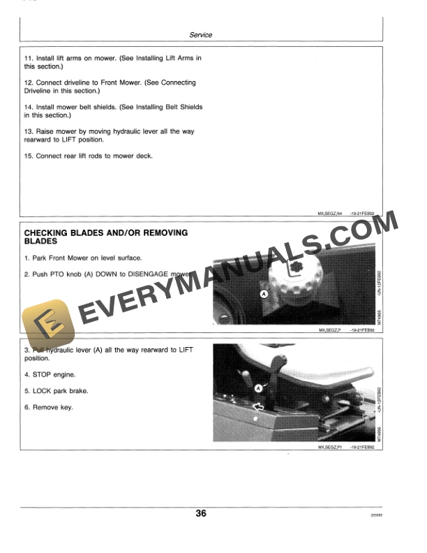 John Deere 72 Inch Direct Drive Side Discharge Mower for F1145 Front Mower Four Wheel Drive Operator Manual OMM113012 3