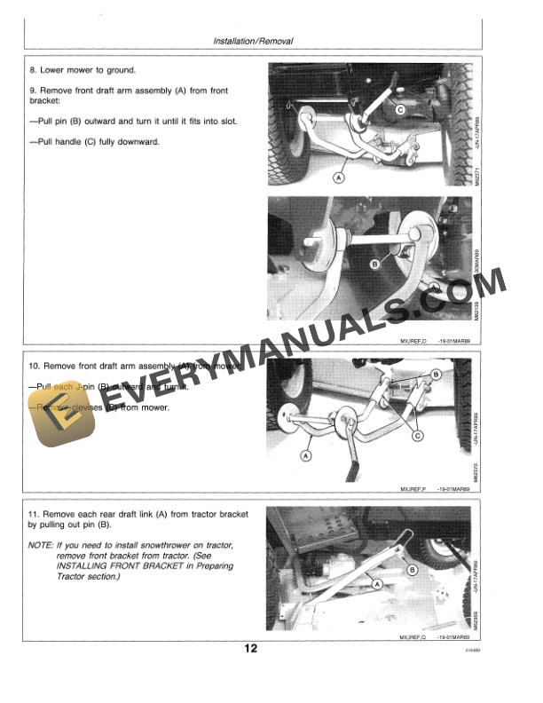 John Deere 72 Inch Mid Mount Mower for 855 955 Tractor Operator Manual OMM93936 2
