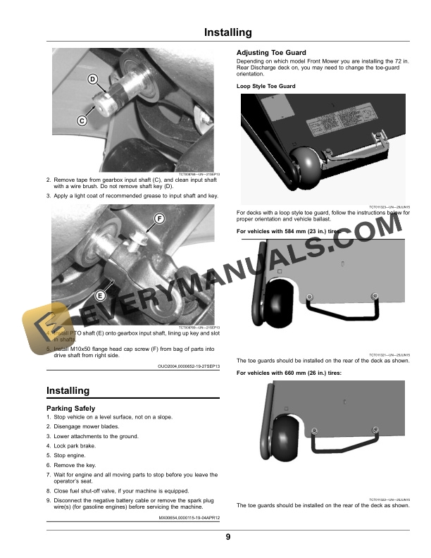 John Deere 72 Inch Rear Discharge Mower Decks for Front Mount Mowers Operator Manual OMTCU40032E 2