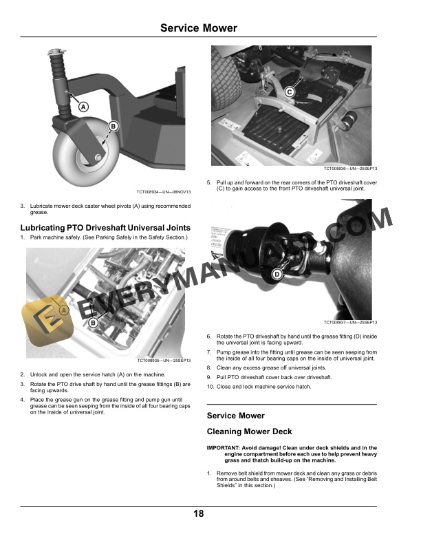 John Deere 72 In. Rear Discharge Mower Deck For Front Mount Mowers Operator Manual OMTCU40034 5 John Deere 72 in. Rear Discharge Mower Deck for Front Mount Mowers Operator Manual OMTCU40034-3