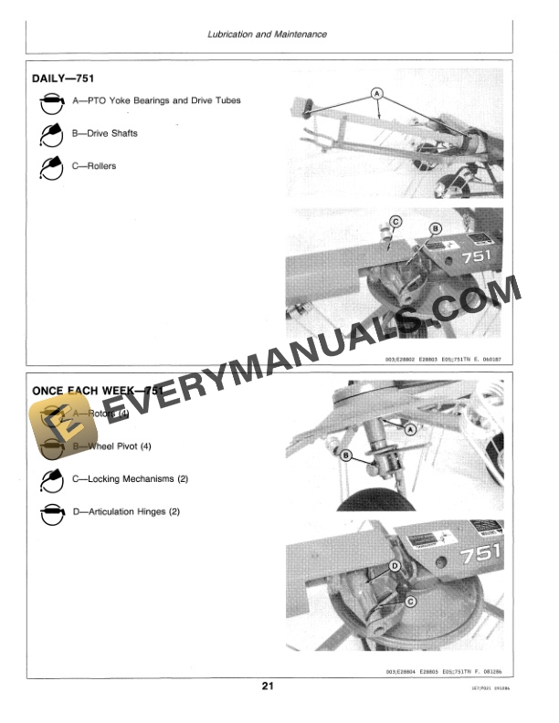 John Deere 731 and 751 Hay Tedders Operator Manual OME78049 3