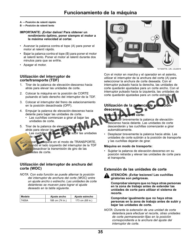 John Deere 7400A Trim and Surrounds Mower Operator Manual OMTCU35164 5 John Deere 7400A Trim and Surrounds Mower Operator Manual OMTCU35164-3