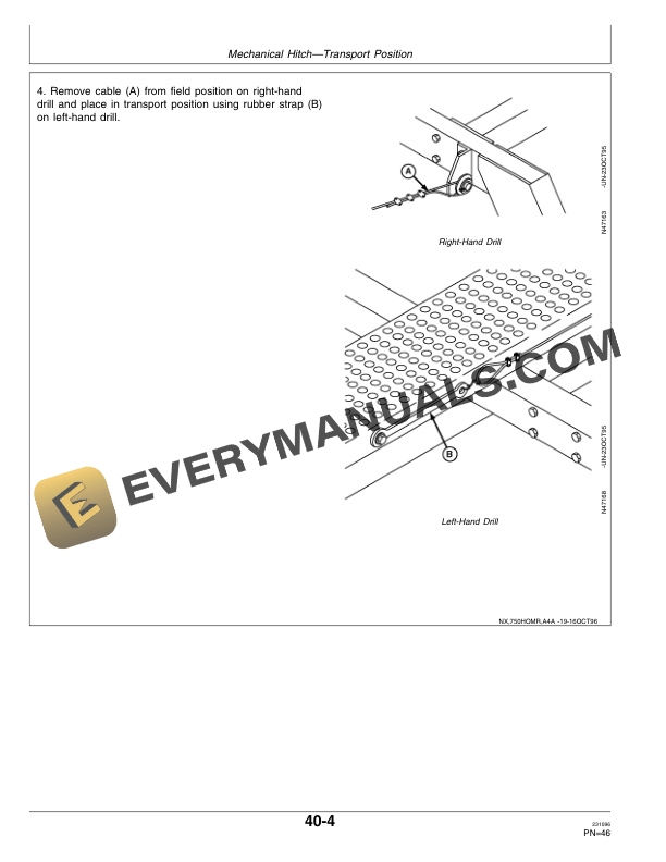 John Deere 750 Two-Unit Hydraulic and Mechanical Hitches Operator Manual OMN200538-3
