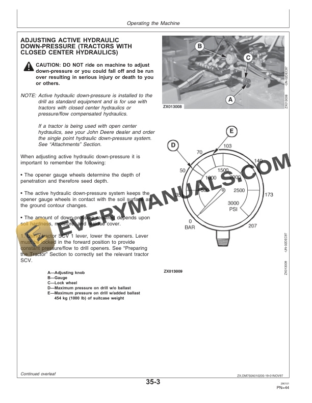 John Deere 750A (3m, 6m) No Till Drill Operator Manual OMZ92393-2