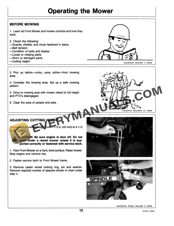 John Deere 76-Inch Swept Spindle Mower Operator Manual OMM70355-2