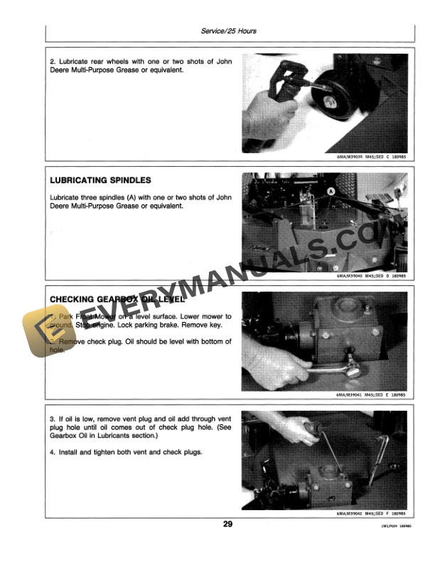 John Deere 76-Inch Swept Spindle Mower Operator Manual OMM70355-3