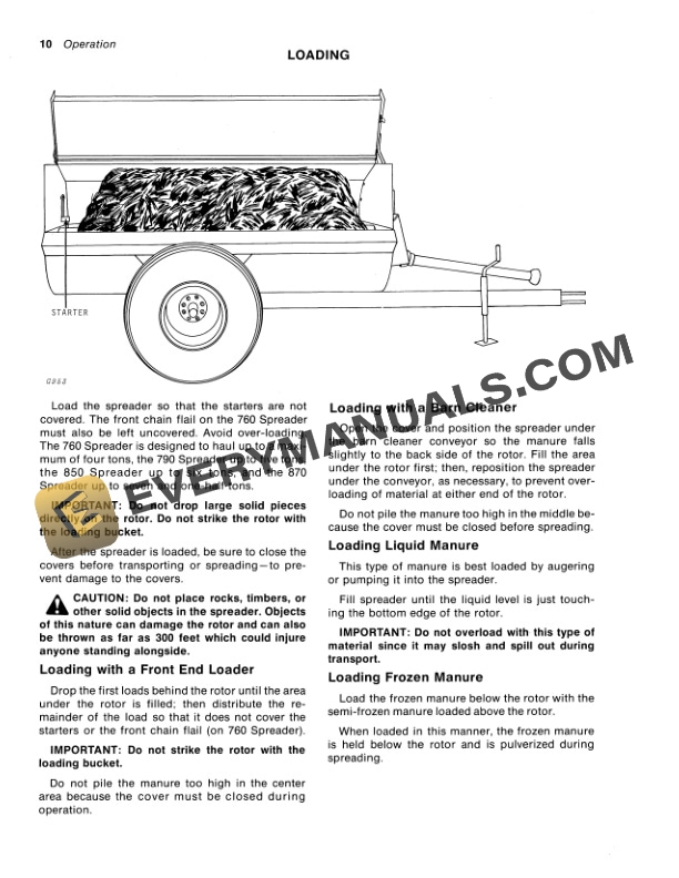 John Deere 760, 790, 850, AND 870 FLAIL SPREADER Operator Manual OMGA10367-2