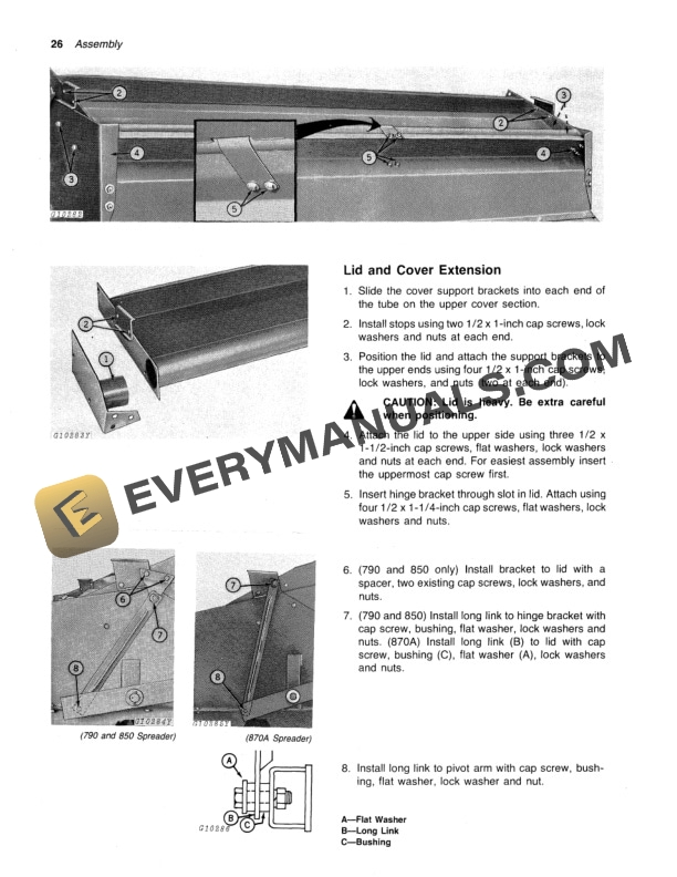 John Deere 790, 850, AND 870A FLAIL SPREADER Operator Manual OMGA11138-3