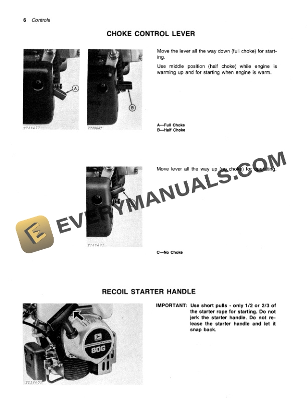John Deere 80 G Gasoline Nylon Line Trimmer Edger Operator Manual OMTY3906-2