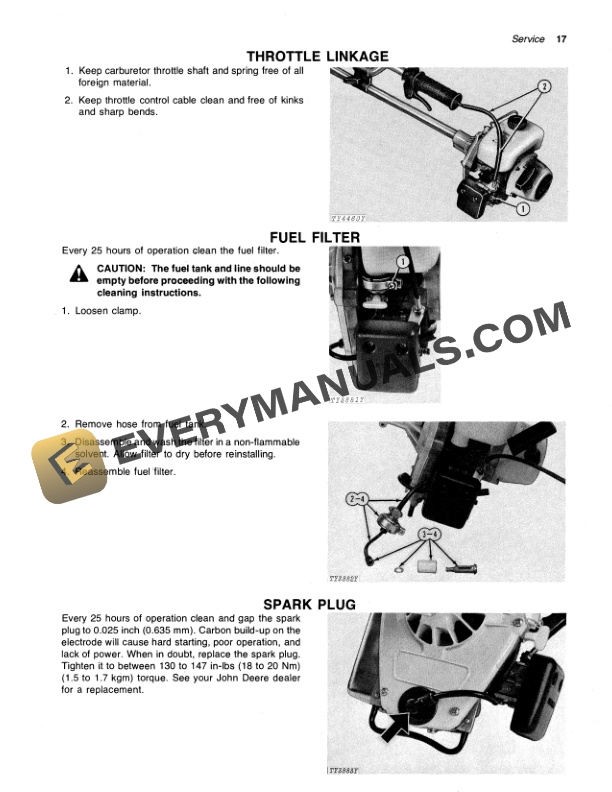 John Deere 80 G Gasoline Nylon Line Trimmer Edger Operator Manual OMTY3906-3
