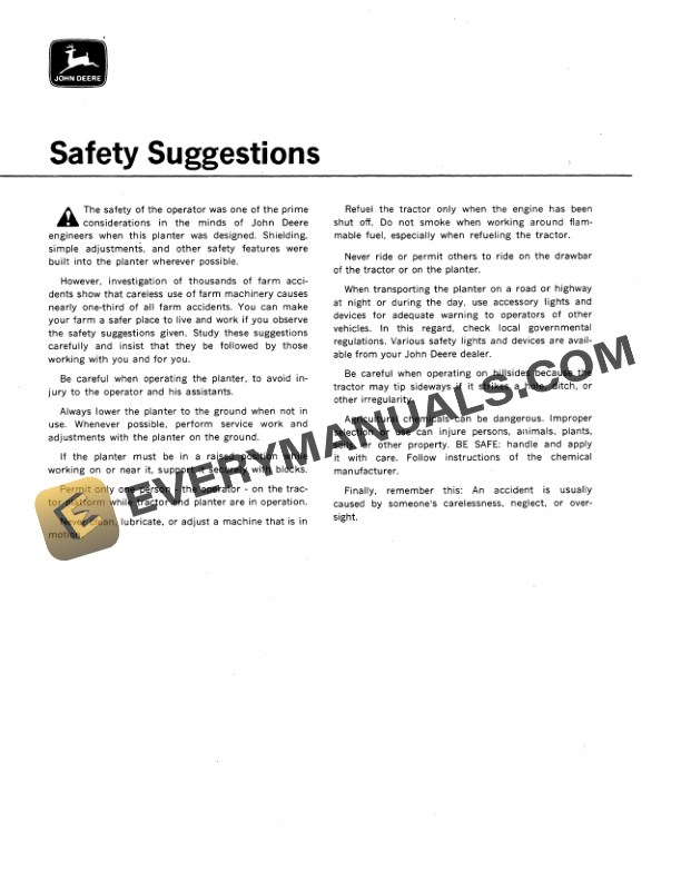 John Deere 80 UNIT PLANTER Operator Manual OMB25537-2