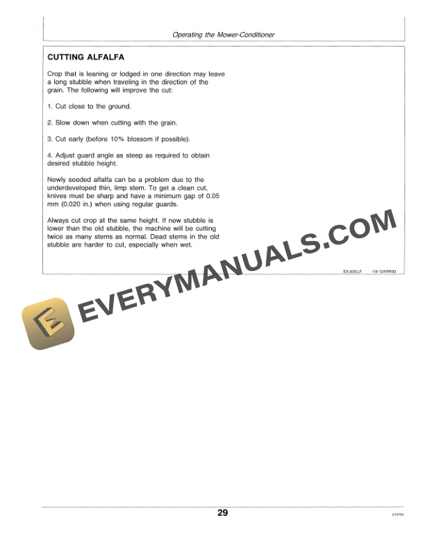 John Deere 820 MOWER- CONDITIONER Operator Manual OME85075-2