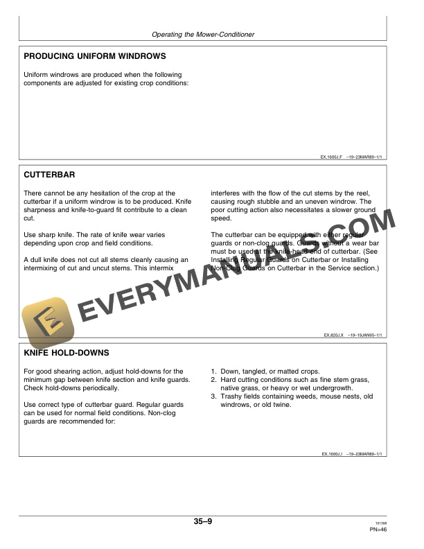 John Deere 820 Mower Conditioner Operator Manual OME95634-2