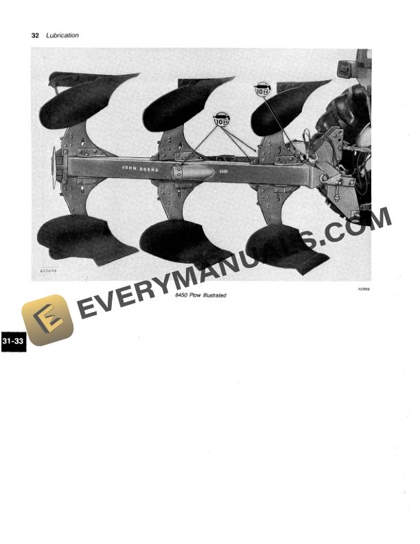 John Deere 8350 and 8450 Integral Two-Way Moldboard Plow Operator Manual OMA43533-3
