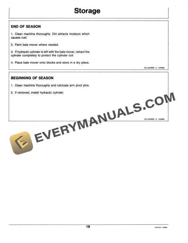 John Deere 84 ROUND BALE MOVER AND FEEDER Operator Manual OME78010-3