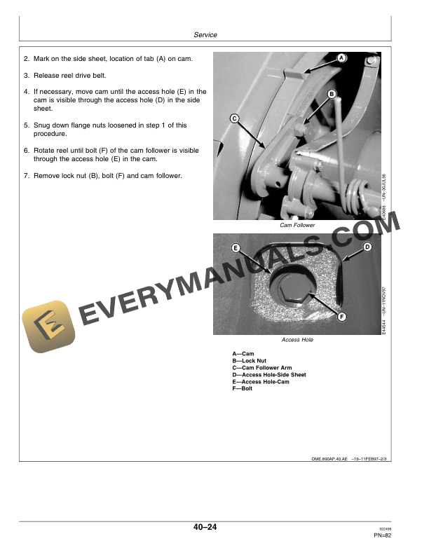 John Deere 890 Speciality Crop Auger Platform Operator Manual OME94320-3