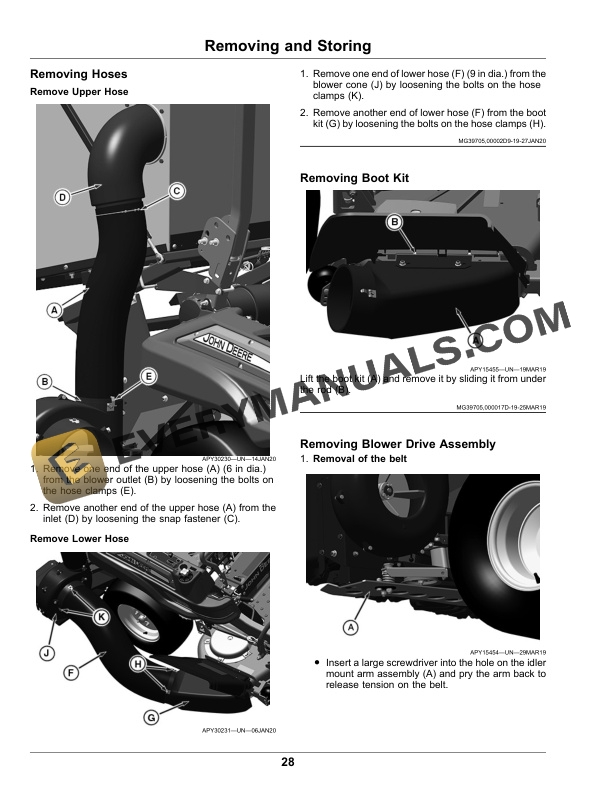 John Deere 9.6 Bushel Dump from Seat Material Collection System Operator Manual OMUC22470E-3
